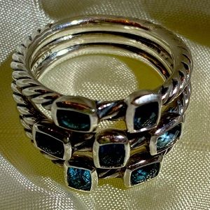 David Yurman Ring, Size 6, Hampton Blue Topaz